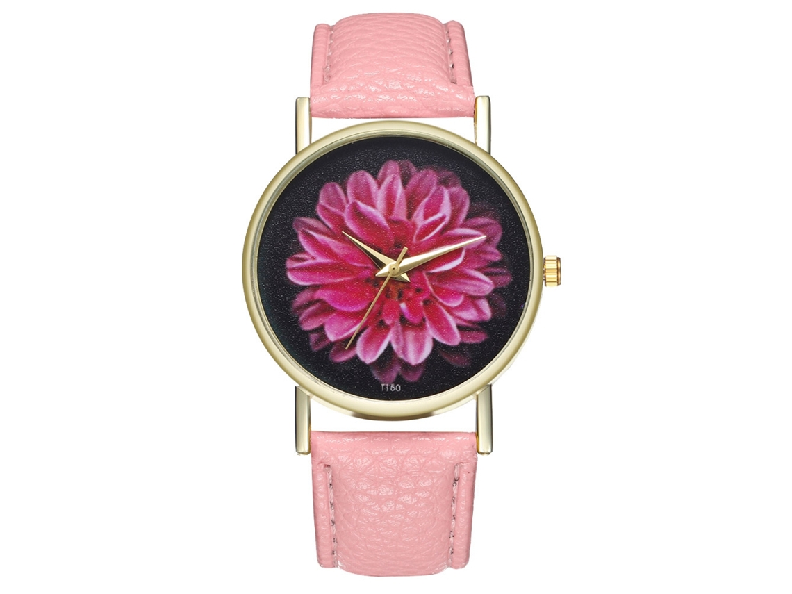Reloj De Pulsera Informal De Piel Para Mujer Con Estilo Sencillo Y Movimiento De Cuarzo Rosa.