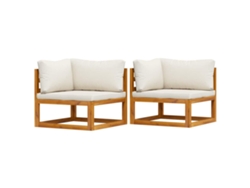 Maison Exclusive - Sofás De Esquina Modulares 2 Uds Con Cojines Tela Blanco Crema