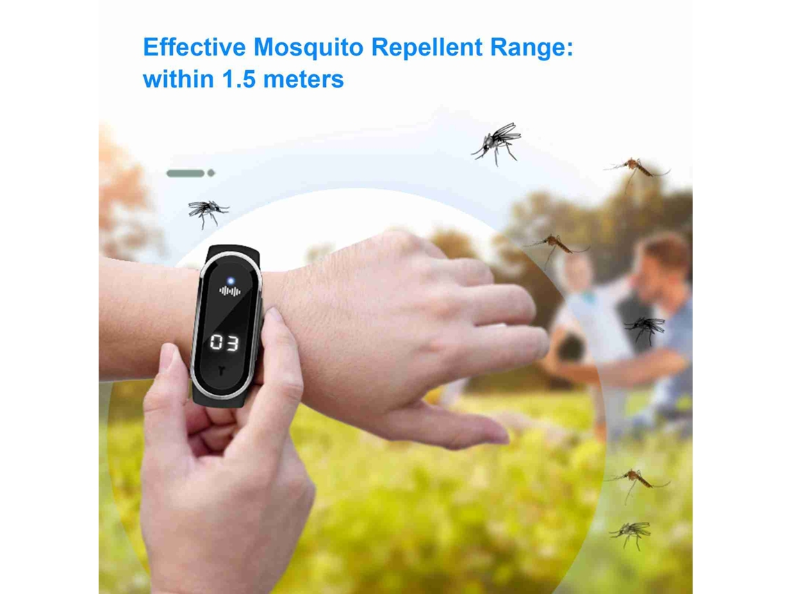 Pulsera-reloj Repelente De Mosquitos Ultrasónica Con 3 Modos, Recargable Por Usb, Para Adultos Y Niños.
