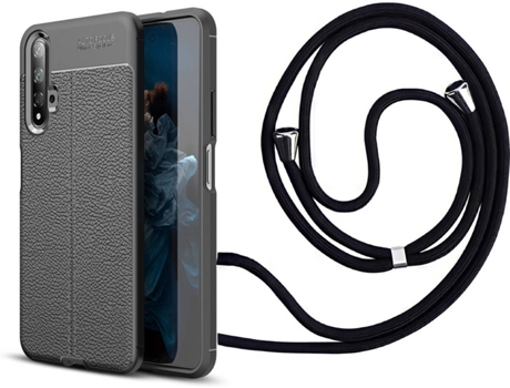 Funda HONOR 20 Rugged Leather con Collar Negro