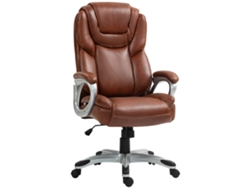 Silla De Oficina Con Función Mecedora, Ruedas Giratorias De 360°, 66 X 75,5 X 115,5-124,5 Cm, Marrón.