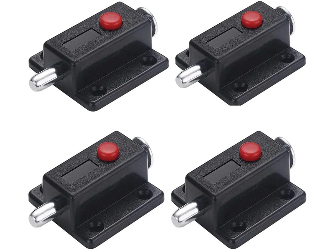 Pestillos de resorte para puertas de muebles, prácticos cierres de perilla de plástico ABS no conductor, diseño deslizante de baja resistencia.