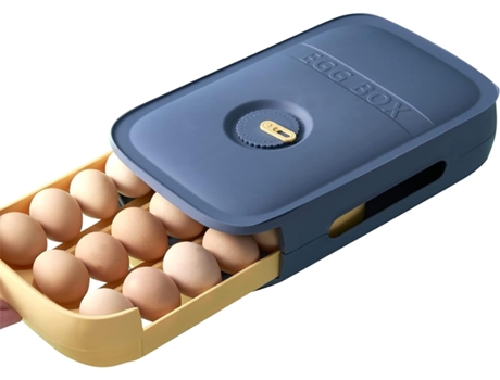 Caja de plástico para almacenamiento de huevos para nevera, cesta de 18 huevos, almacenamiento fresco, dispensador apilable, soporte para huevos pa...