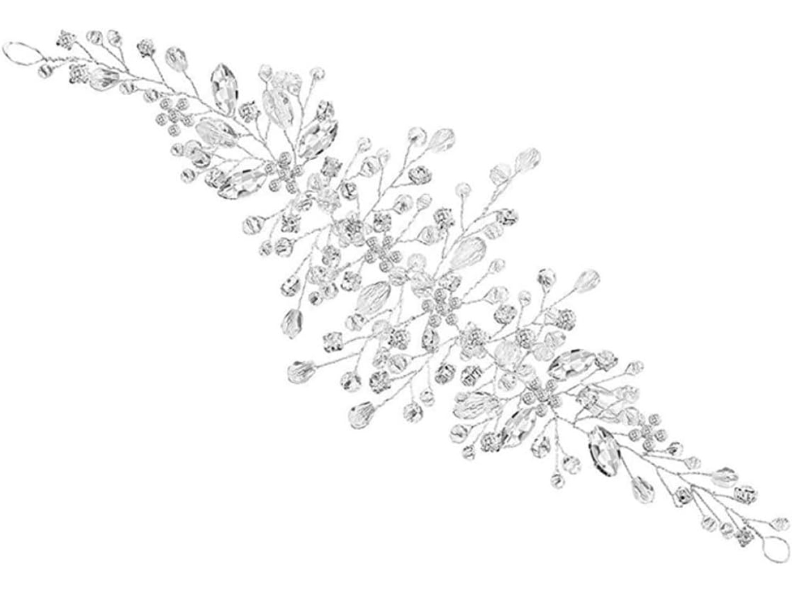 Acessórios De Cabelo Para Noivas Nuobesty, Tiara De Cabelo Com Strass E Faixa De Cabeça Prateada