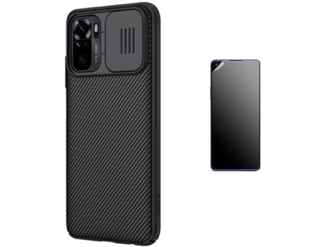 Kit Carcasa y Protector Xiaomi Mi Note 10S Ultimatte Nillkin Camshield Negro