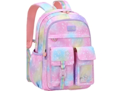 2026altiro-mochila Informal Colorida Para Niñas Y Adolescentes, Mochila Escolar Primaria Rosa Degradada - L