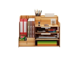 Organizador De Escritorio Estilo Moderno Simples Estante De Madera Cereza Para Hogar Escuela Oficina