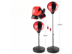 Saco de Boxeo Inflable CUICH, Balón de Boxeo Vertical con Altura Ajustable para Entrenamiento y Alivio del Estrés (Rojo y Negro)