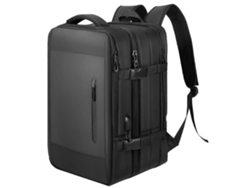 Mochila funcional de gran capacidad con compartimento seguro para portátil, ideal para viajes, desplazamientos diarios y salidas. Color: Negro.