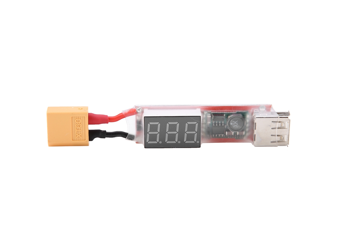 Cargador Convertidor De Baterías De Litio Xt60 2s-6s 5v Con Pantalla Digital De Voltaje