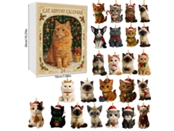 Calendario de Adviento, 24 colgantes decorativos navideños de gatos M07 Digitallab