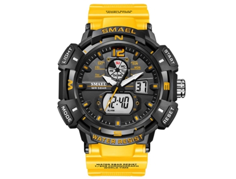 Smartwatch Hombre Smael Moda 50M Impermeable Luminoso Puntero Digital Muñeca Multifuncional Naranja Cuarzo