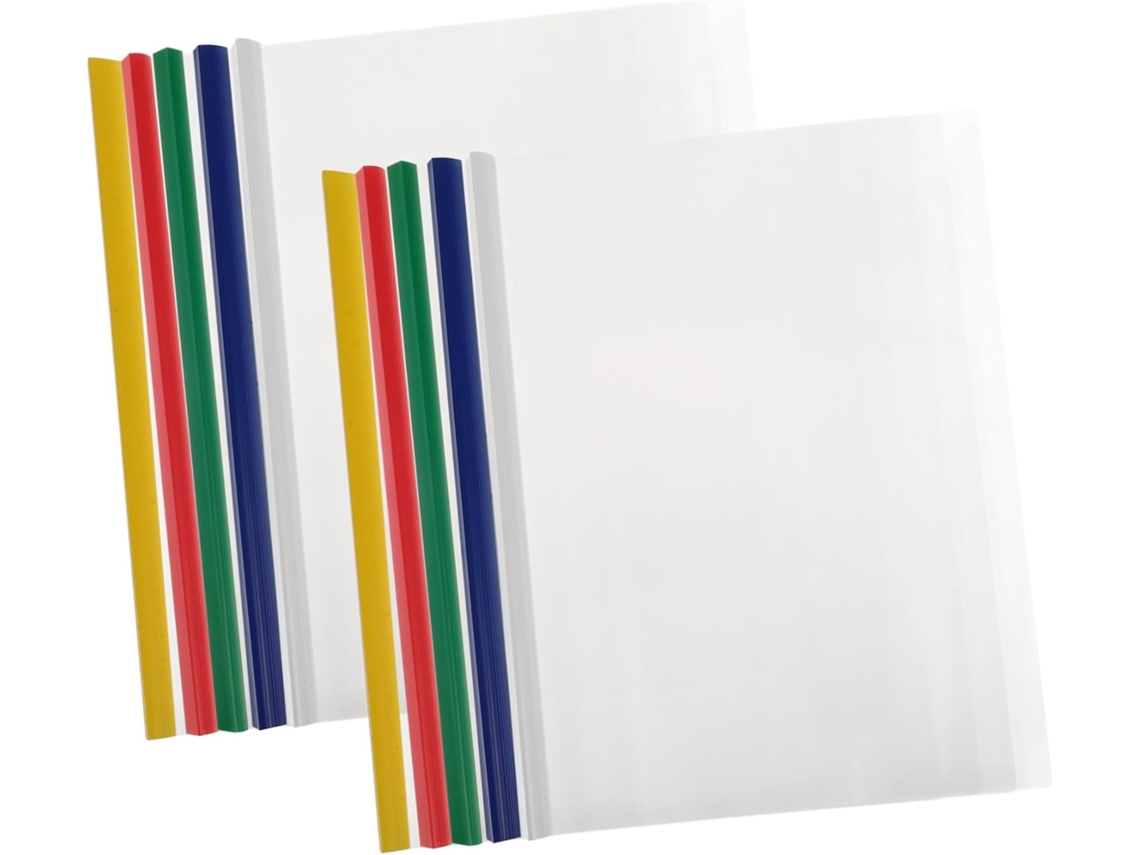 Paquete De 10 Carpetas De Archivo A4 De Plástico Transparente Con Varilla Deslizante.