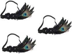 Conjunto De 3 Exquisitas Diademas Negras Y Naturales Para Bodas, Ideales Para La Decoración De Damas De Honor.