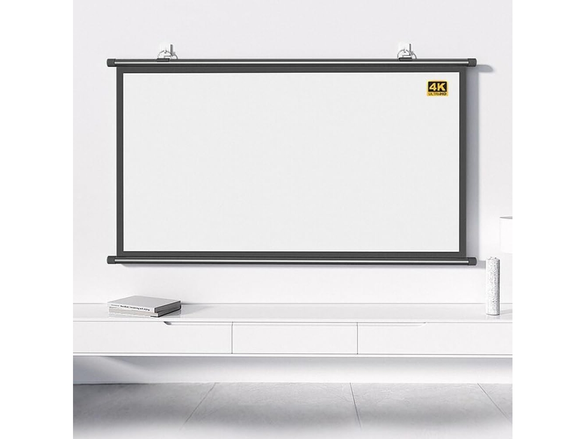 Pantalla De Proyección De 40", 50" Y 60" Para Cine En Casa, Enrollable Manualmente, Para Uso Interior Y