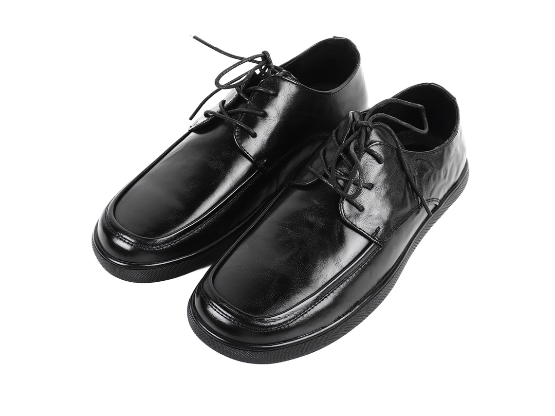 Zapatos De Hombre De Piel Sintética Con Cordones, De Caña Baja, Cómodos, Transpirables, Negros, Talla 41