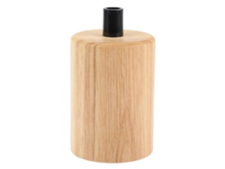 Portalámparas Redondo De Techo Con Casquillo E27 De Madera Y Plástico.