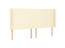 Maison Exclusive - Cabecero Con Orejas De Cuero Sintético Crema 203x16x118/128 Cm