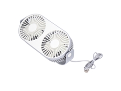 Mini ventilador USB giratorio de 360°, doble voltaje, silencioso, para escritorio/dormitorio.