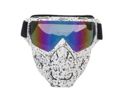 Lentes de protección UV para motocicletas, resistentes al viento, para cascos integrales/3/4 con marco blanco