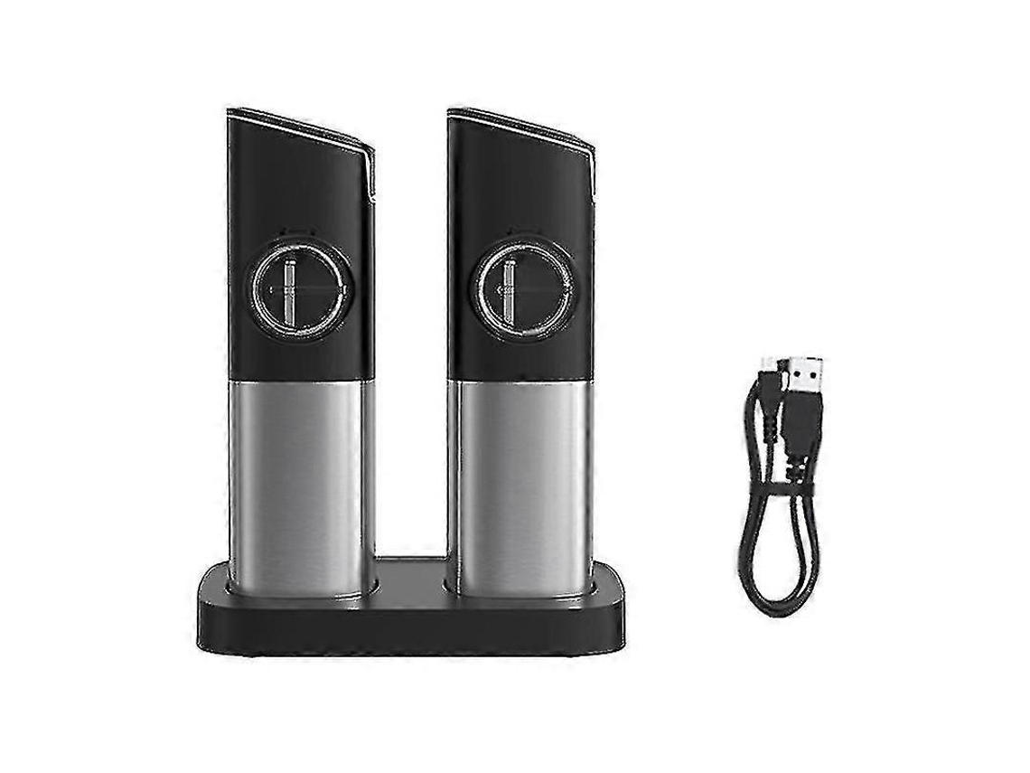 Juego de 2 molinillos eléctricos de sal y pimienta, recargables por USB y alimentación por gravedad. Rosewell