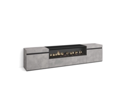 Mueble de TV SKRAUT HOME para TVs hasta 80'' (Gris - Melamina - 200x35x45 cm)
