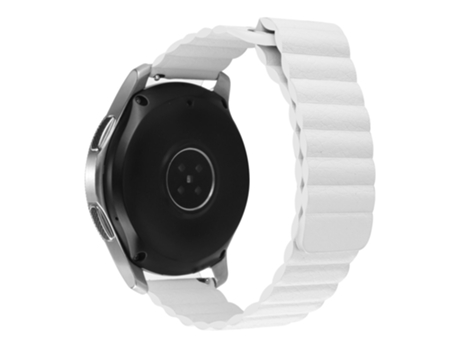Correa de piel auténtica magnético 22mm para COROS Apex 46mm/Apex Pro/TicWatch Pro 3 - blanco