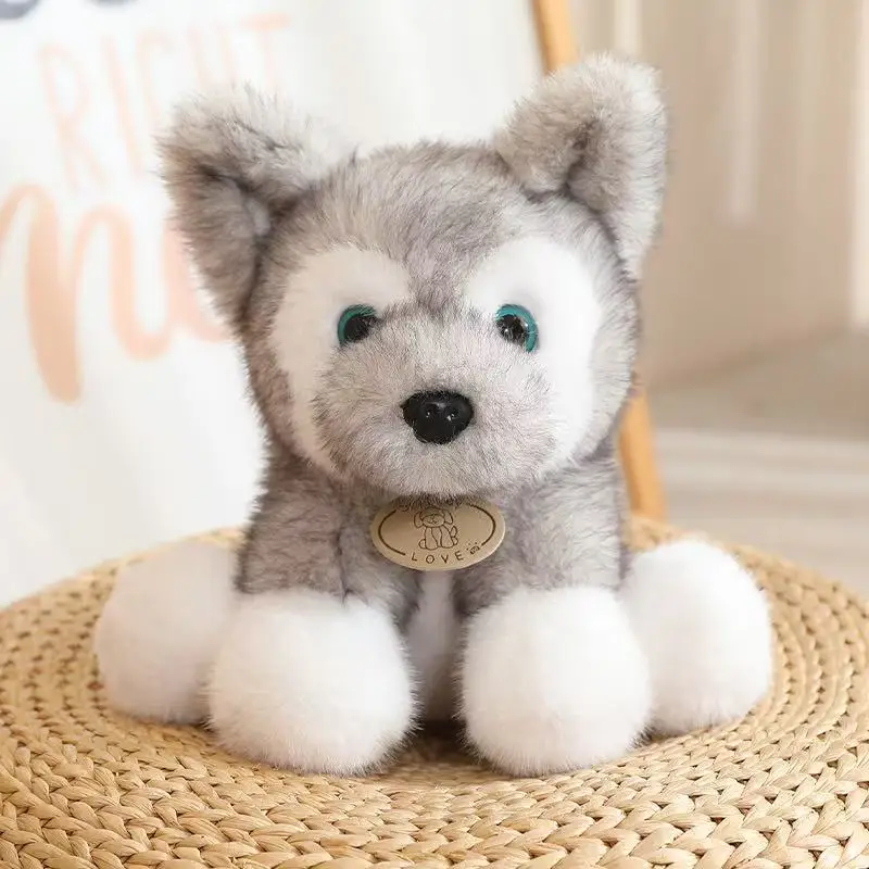 (blanco Grisáceo, 22 Cm) Lindo Peluche De Lebrel Irlandés Sentado, Un Regalo De Cumpleaños Para Niños.