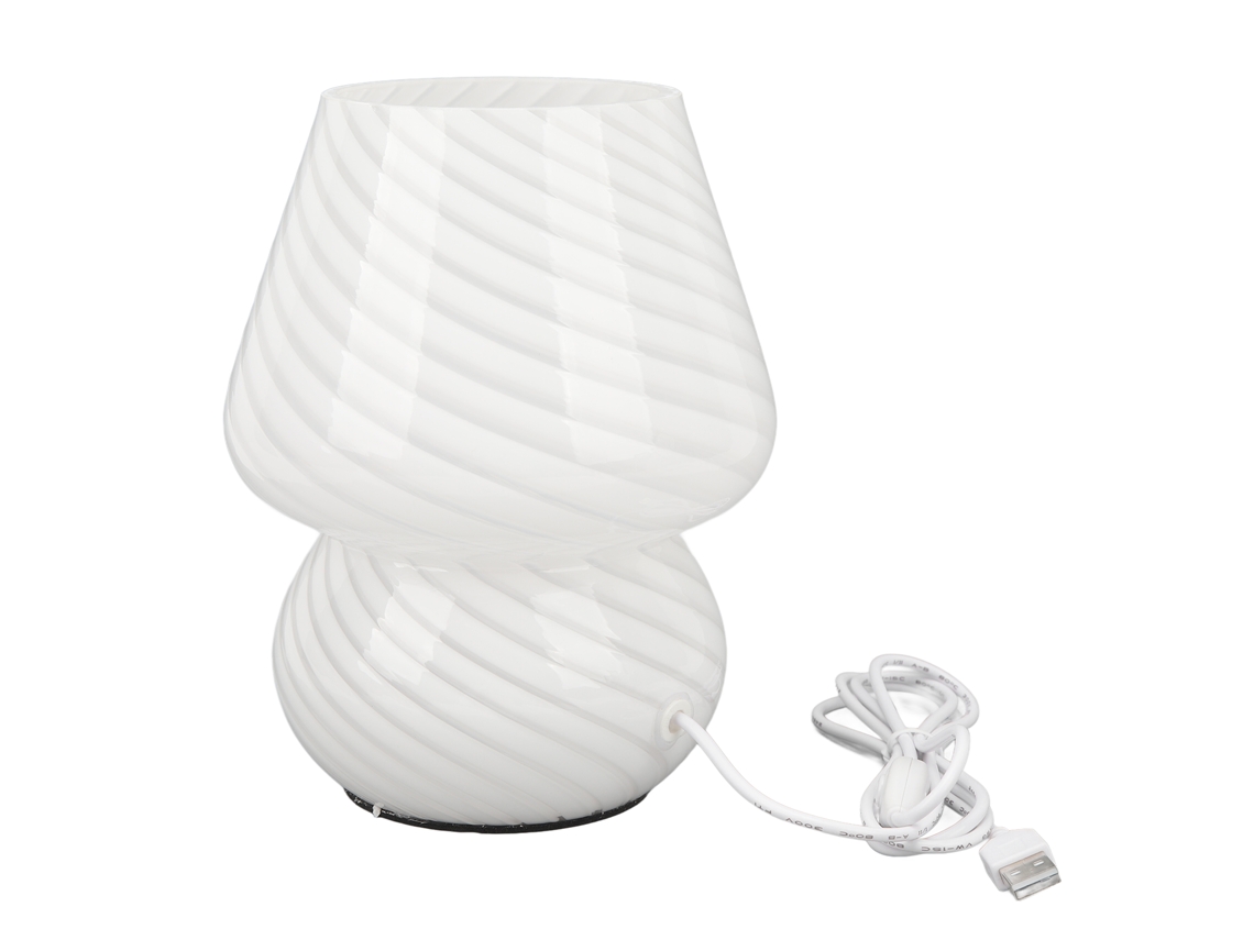 2026-lámpara Nocturna De Hongo De Vidrio Rayado, Regulable Continuamente, Luz Cálida Para Lectura, Comedor Y Decoración Hogar