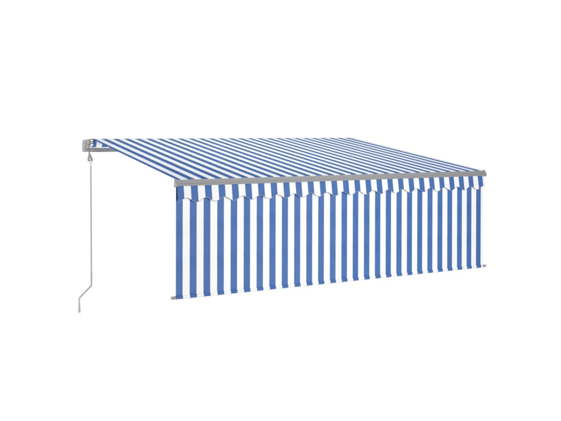 Toldo automático retráctil con persiana VIDAXL azul y blanco (4x3 m)