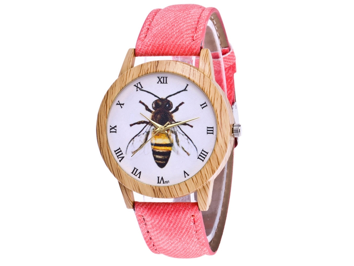 Reloj De Pulsera De Cuarzo Unisex Zhoulianfa, Color Rosa Vaquero Informal.