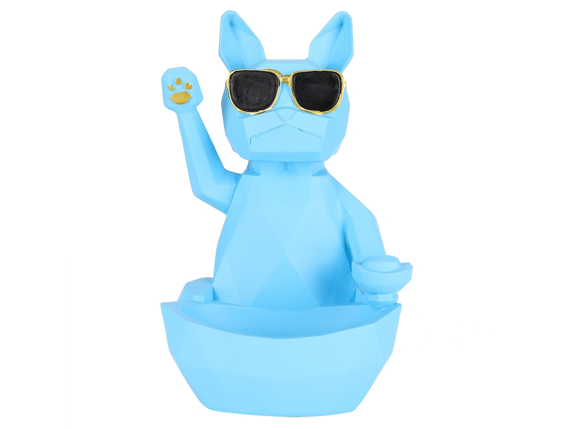 Caja De Almacenamiento Antideslizante Con Diseño De Gato Animado Para Llaves Y Mandos A Distancia - Azul