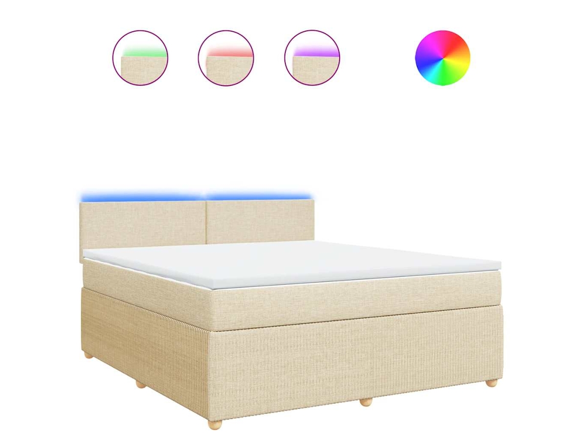 Maison Exclusive - Cama Box Spring Con Colchón Tela Color Crema 180x200 Cm