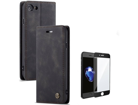 Carcasa y Protector iPhone 8 Livro Caseme Elite Negro