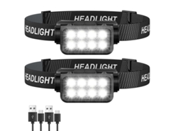 Linterna Frontal Recargable (2 Unidades), 2500 Lúmenes, Ultraligera, 8 Led Con Sensor De Movimiento, Impermeable, Ligera, Para Adultos Y Niñ