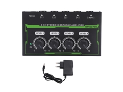 Amplificador De Fones De Ouvido 4 Canais Com Luzes Rgb Estéreo Splitter Para Estúdio E Casa Plugue Eu 100-240v