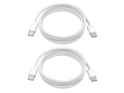 Cable USB-C a USB-C de 1 m, 60 W, nailon trenzado, carga rápida, USB-C, para iOS 15, Galaxy S23, S22, color blanco.