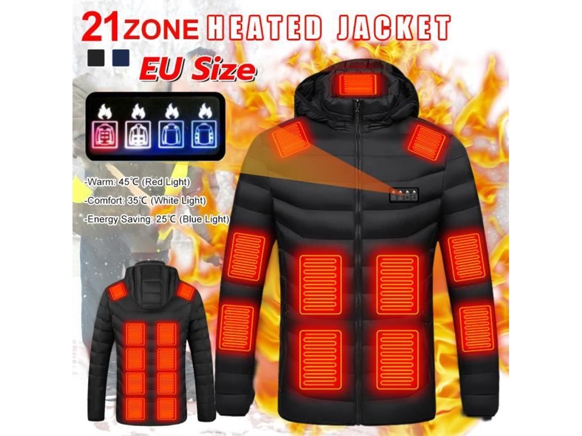 Chaqueta Térmica para Hombre/Mujer con 3 Niveles de Calefacción Abrigo Térmico con Capucha para Hombre/Mujer para Caza de Invierno-L MIOLOE