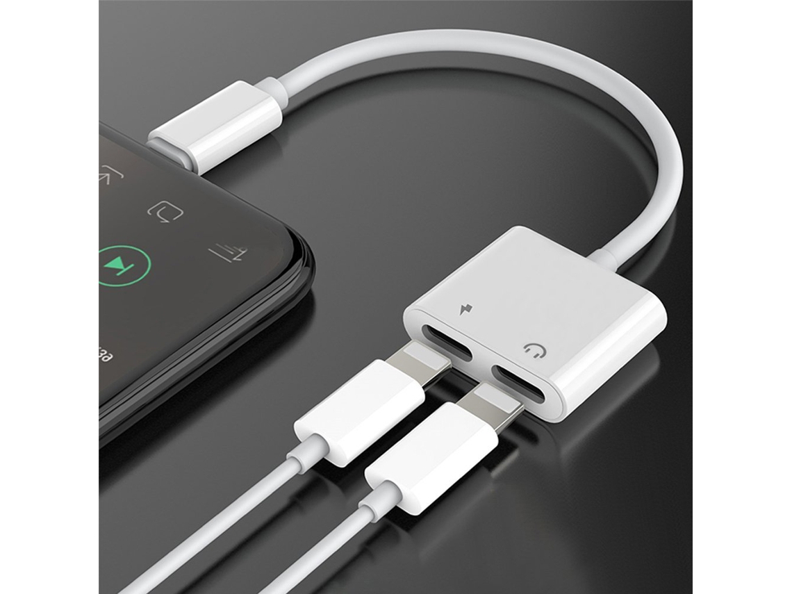 Adaptador De Carga Y Audio 2 En 1, Cable Aux Para Auriculares, Para Dispositivos Ios, Carga Y Música