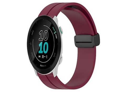 Correa para Garmin Forerunner 158 20 mm Color sólido Cierre magnético Correa de Reloj de Silicona Rojo Vino VENISYMLIS