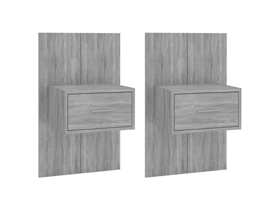 Mesitas de noche de pared 2 piezas Gris Sonoma EXCLUSIVA MAISON