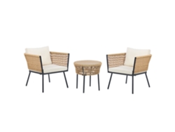 Conjunto de balcón BELIANI Gargano de Ratán sintético Beige 68x70x72