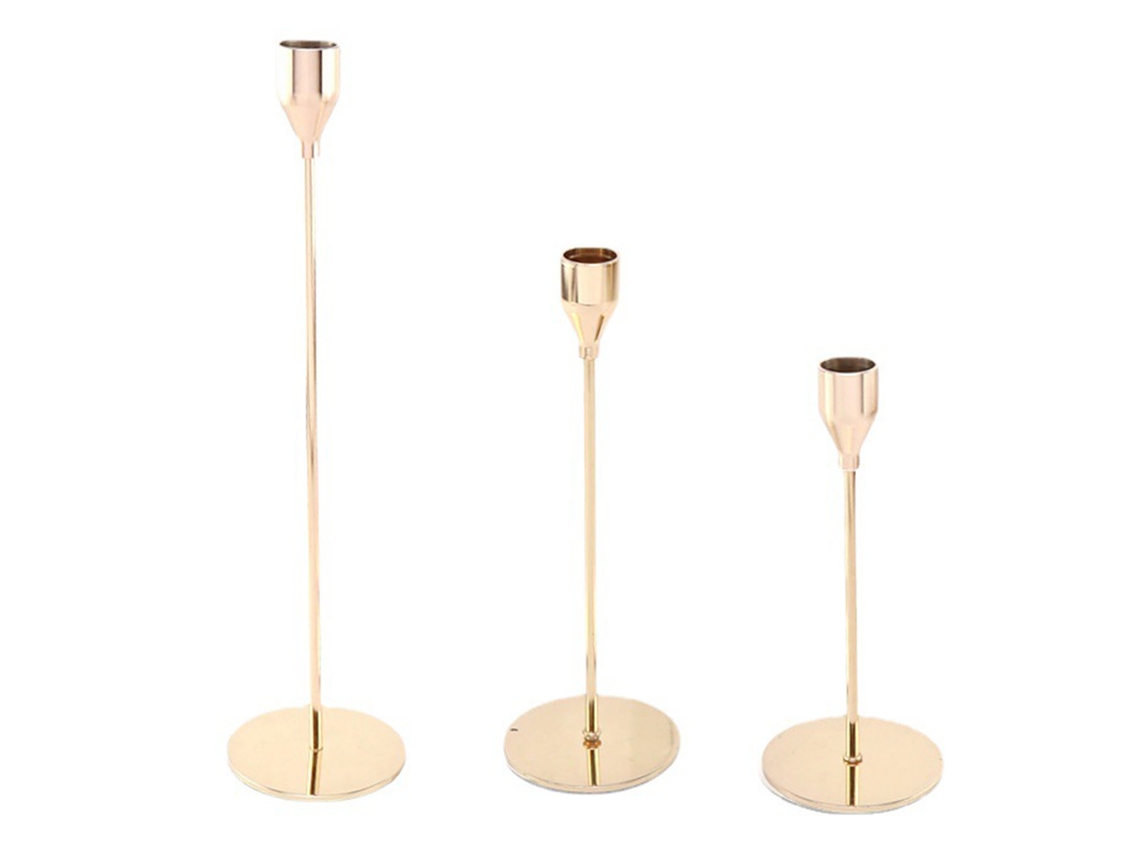 2026-conjunto De 3 Portavelas Para Velas Taper, Porta Velas Decorativo De Metal Para Boda, Cena Y Fiesta