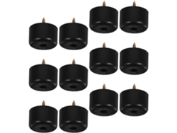 Juego De 12 Patas Redondas De Plástico Negro De 40 X 25 Mm Para Muebles Y Sofás.