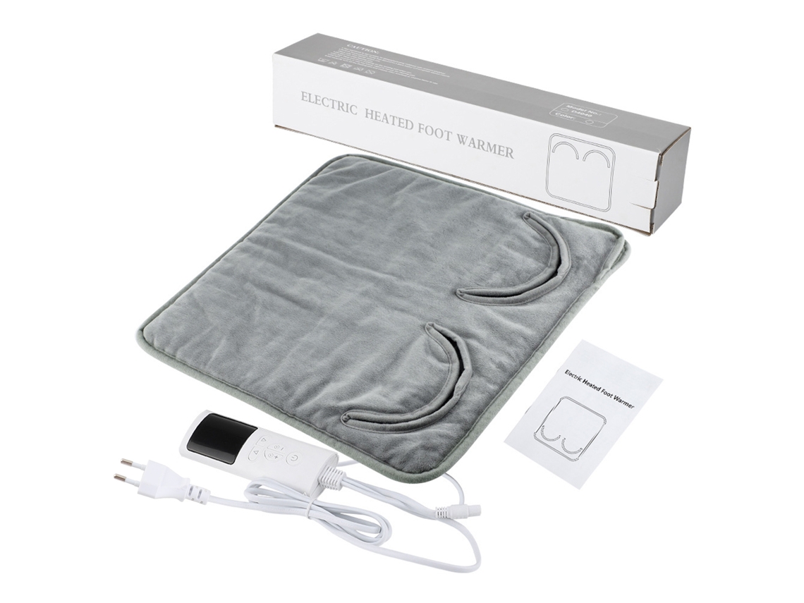Calentador De Pies Con Control Remoto, 9 Ajustes De Temperatura, 4 Ajustes De Temporizador, Lavable, Cojín Ultrasuave, 40 X 39,5 Cm.