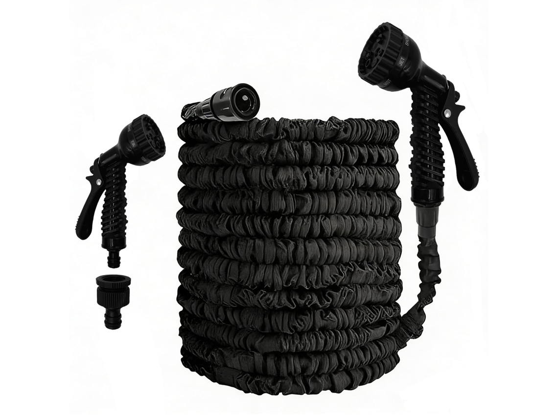 Manguera Extensible Flexible De 15m Con Pistola Multifunción, Para Riego, Lavado De Coches, Terrazas Y Mascotas