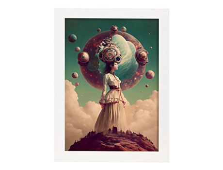 NACNIC Poster Viejo Y Nuevo Mundo En Estilo Surrealismo Cinematográfico Ilustraciones Y Grabados De Historieta Abstracta Y Artística A4 Marcos Blan...