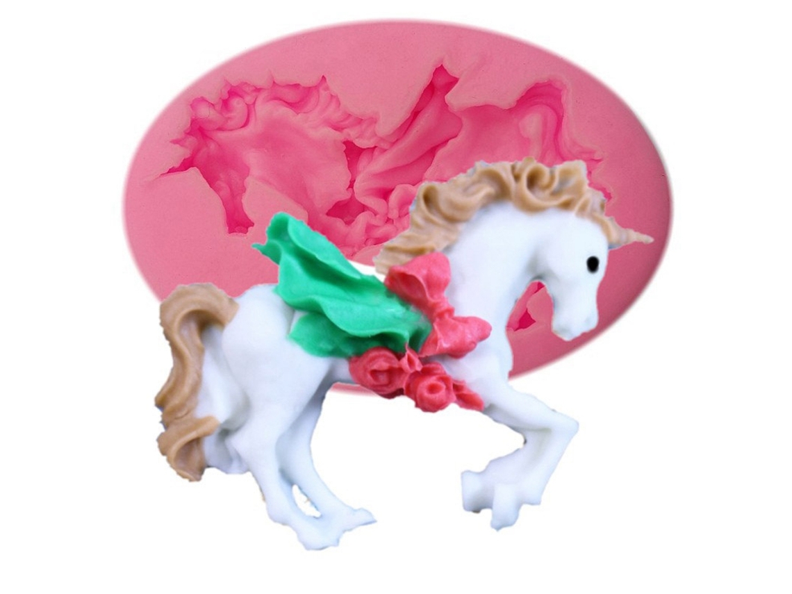 Molde De Silicona Diy Para Bolos Fondant Cupcake Decoração De Assado Unicornio 02