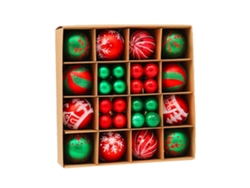 Adornos navideños en forma de bolas para árboles con escenas navideñas, rojos y verdes, ergonómicos, para uso diario STELASPLEN