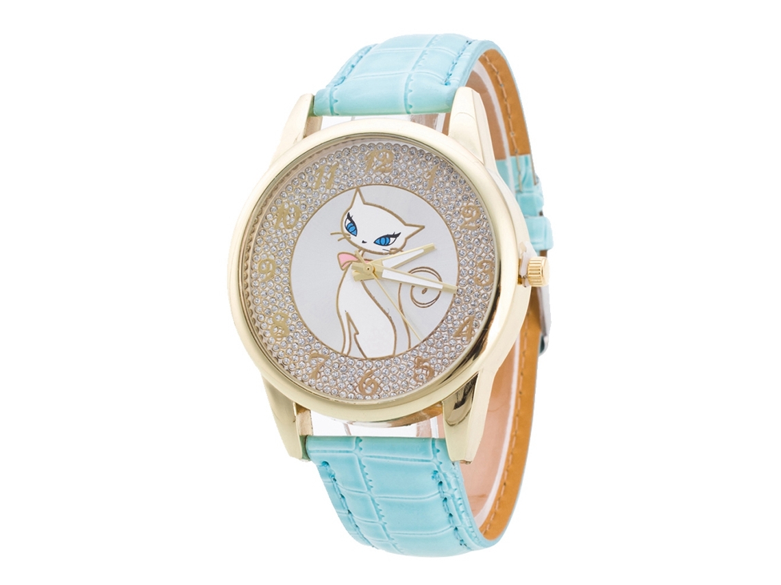 Reloj De Pulsera Analógico De Cuarzo Para Pareja De Negocios Con Esfera Redonda, Color Verde Claro.